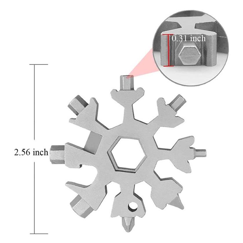 Wholesale octagonal shape multipurpose small tools 18 in one outdoor portable multifunctional snow wrench