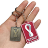 Wholesale custom logo 2022 Qatar World Cup fan souvenir soccer badge fan gift pendant metal keychain