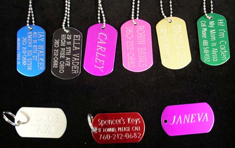 Colorful Engraved Name Dog Tag