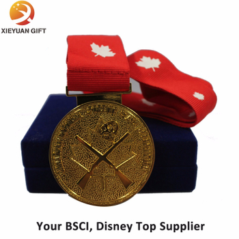 Hot Sales Gold Metal Medal with Ribbon
