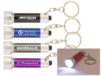 Metal White Light Keychain Lights for Company Promotion Gifts