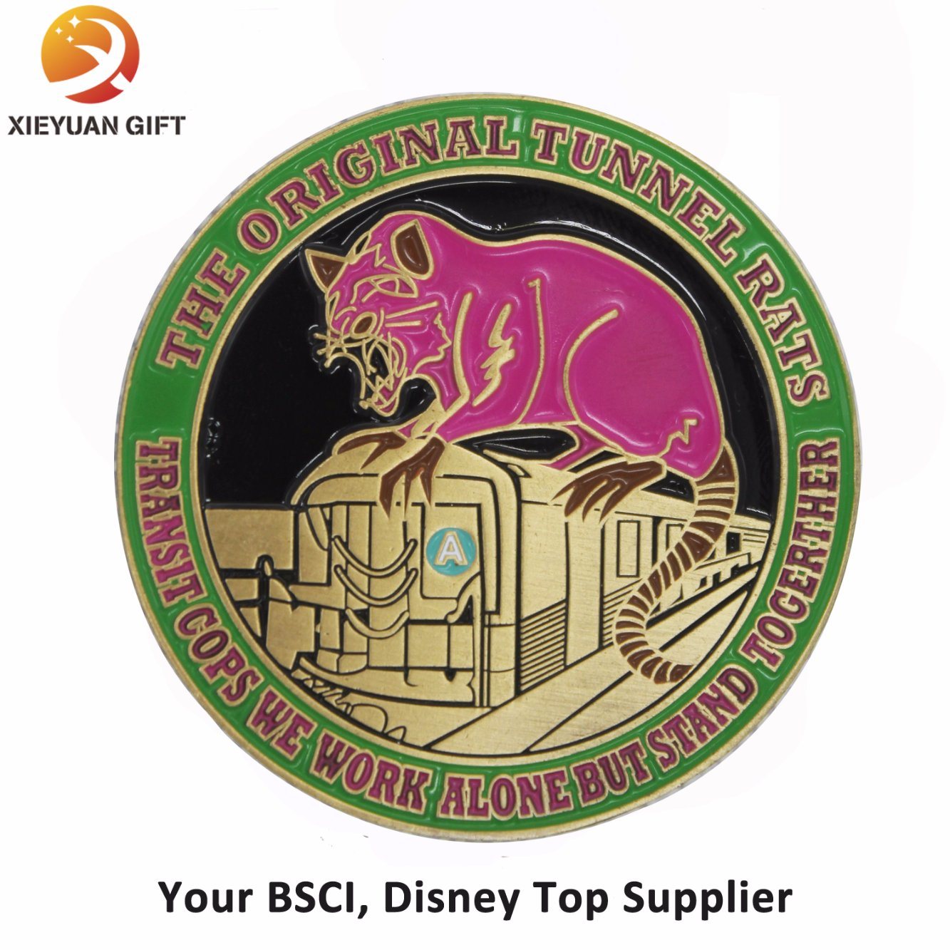 BSCI Disney Top Supplier Make Brass 3D Challenge Coin
