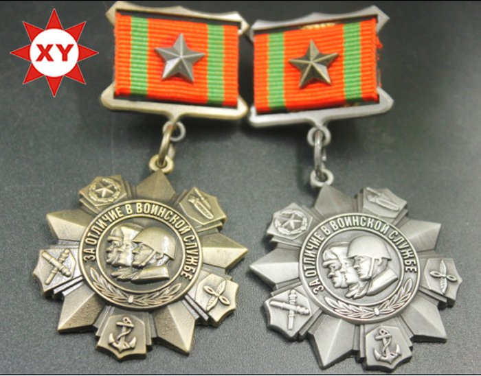 Factory Custom Antique Plating Ribbon Badge for Honor
