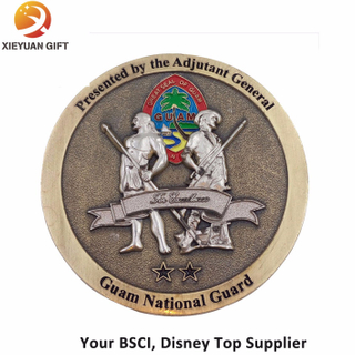 Custom Round Antique Plated Challenge Coin for Souvenir Two People