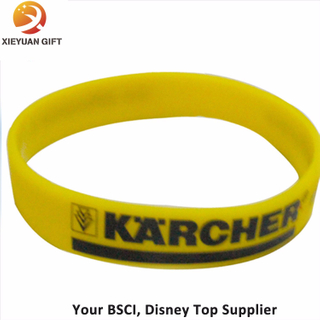 Bright One Yellow Silicon Wristband with Black Writing Printing