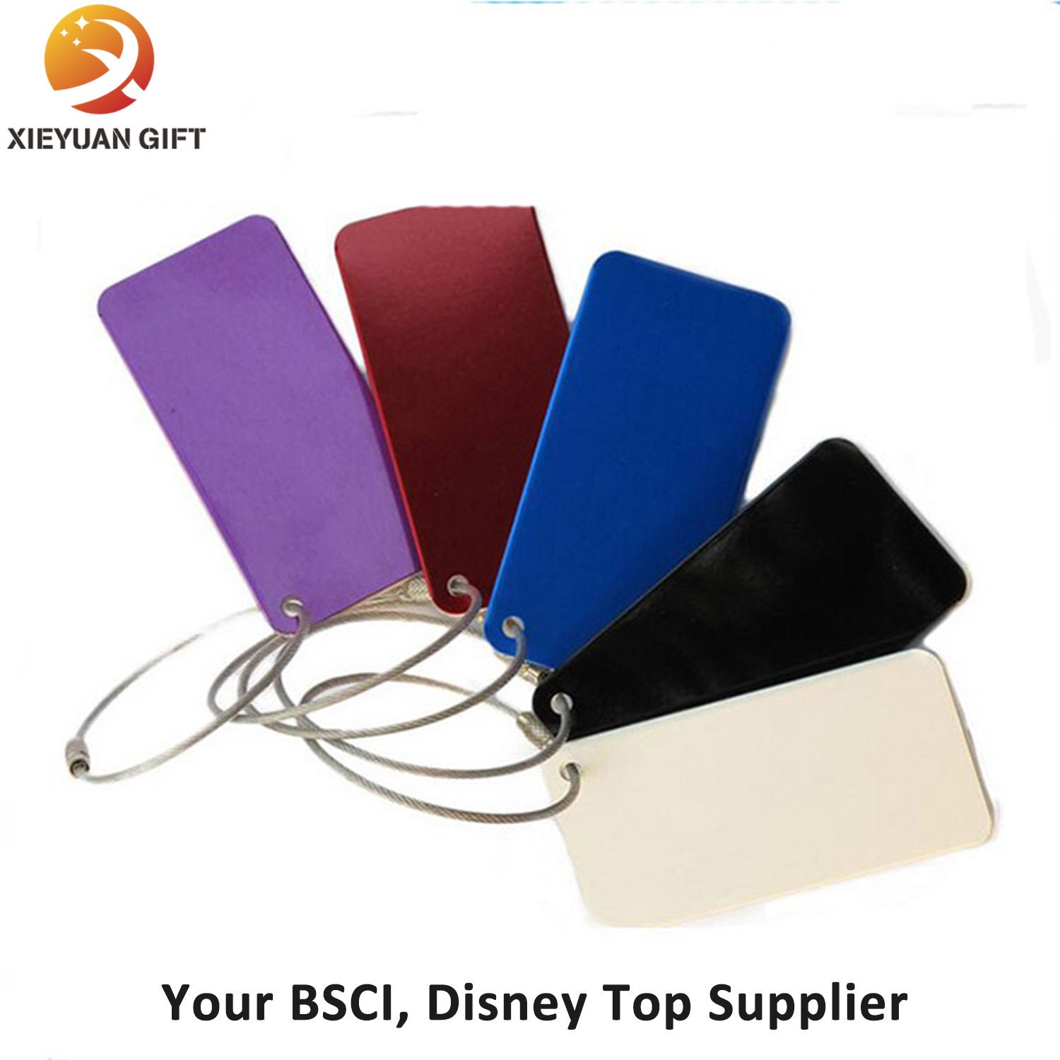 High Quality Genuine Leather Luggage Tag with Strap