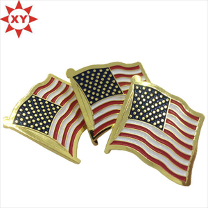 Custom America Enamel Metal Shiny Gold Pin Badge
