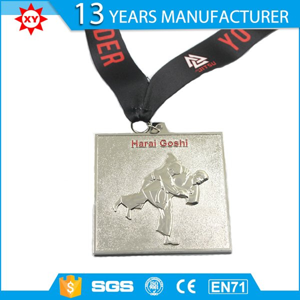 Personalized Sublimited Lanyard 3D Silver Medal