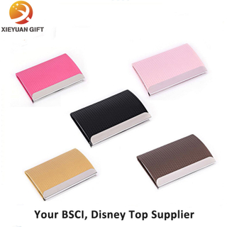 Custom Color Laser Logo Leather Card Holder for Gifts