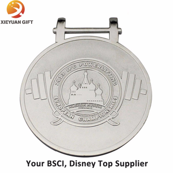 Wholesale Cheap European Powerlifting Sport Metal Medal with Stand Holder
