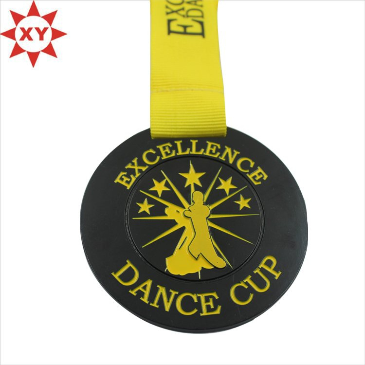 Promotional Cheap Gold Medal with Yellow Ribbon
