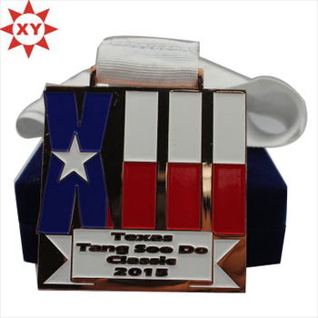 Wholesale White Ribbon Star Metal Medals