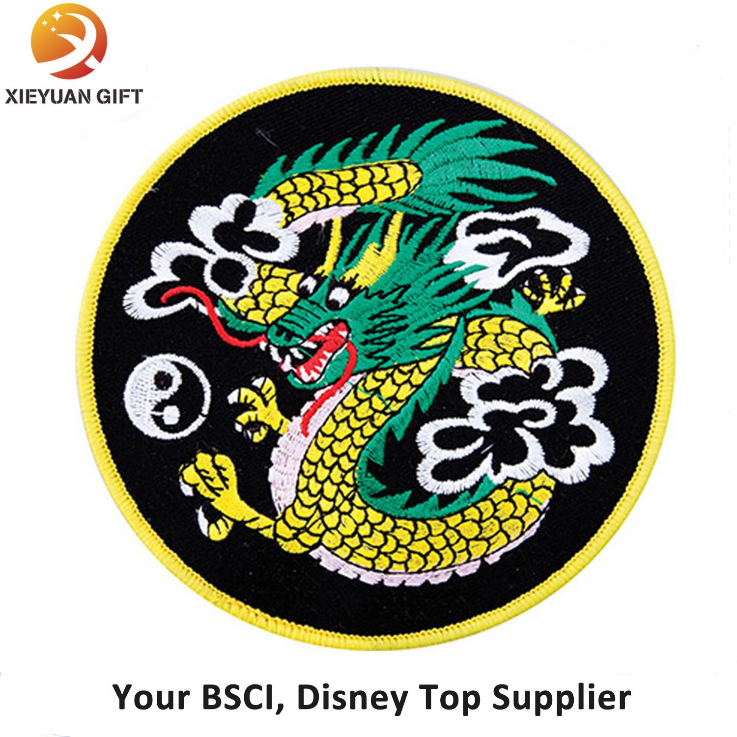Factory Supply Custom Dragon Embroidered Badges