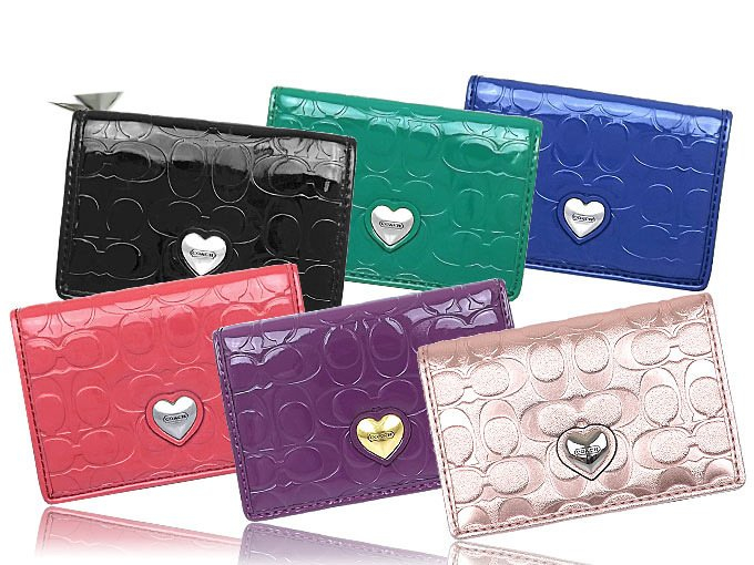 Lady Fashion Leather Colorful Name Card Holder with Metal Heart Design Decoration