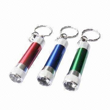 Portable Metal Colorful Keychain Lights with Printed Logo for Outside Lighting