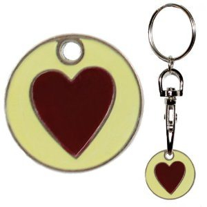 Siler Platede Heart Design Shopping Trolley Coin