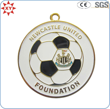 Custom Gold Metal Soft Enamel Soccer Ball Medals