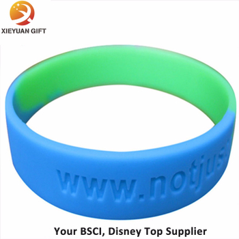 Custom Silicone Wristbands Blue and Green Color Made in China
