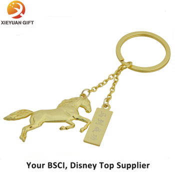 3D Gold Plating Horse Keychain