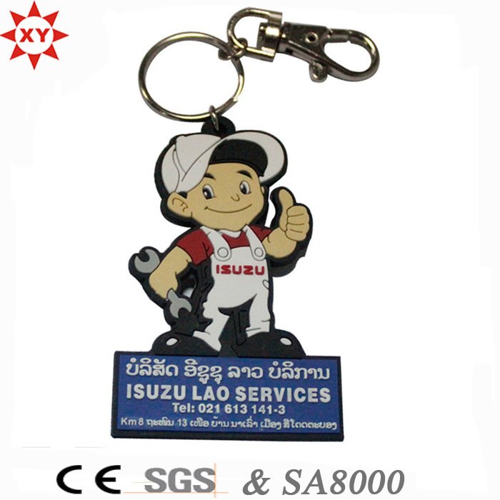 Promotion Christmas Gift PVC Keychain with Key Ring