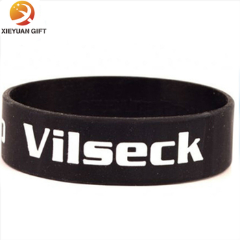 Custom Silicone Wristbands Black Print Written Silicon Wristband