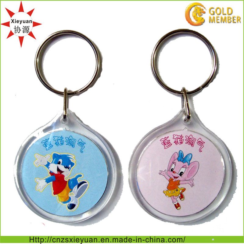 Custom Design Transparent Promotion Acrylic Key Rings for Gifts