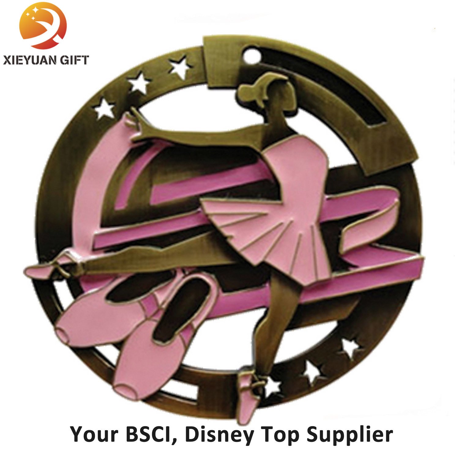 Gold Plating Gymnastics Medals for Sports Activity