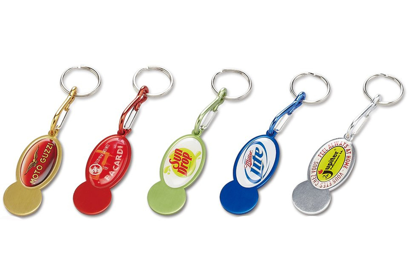 2015 Newest Bright Colorful Aluminum Trolley Coins Keychains