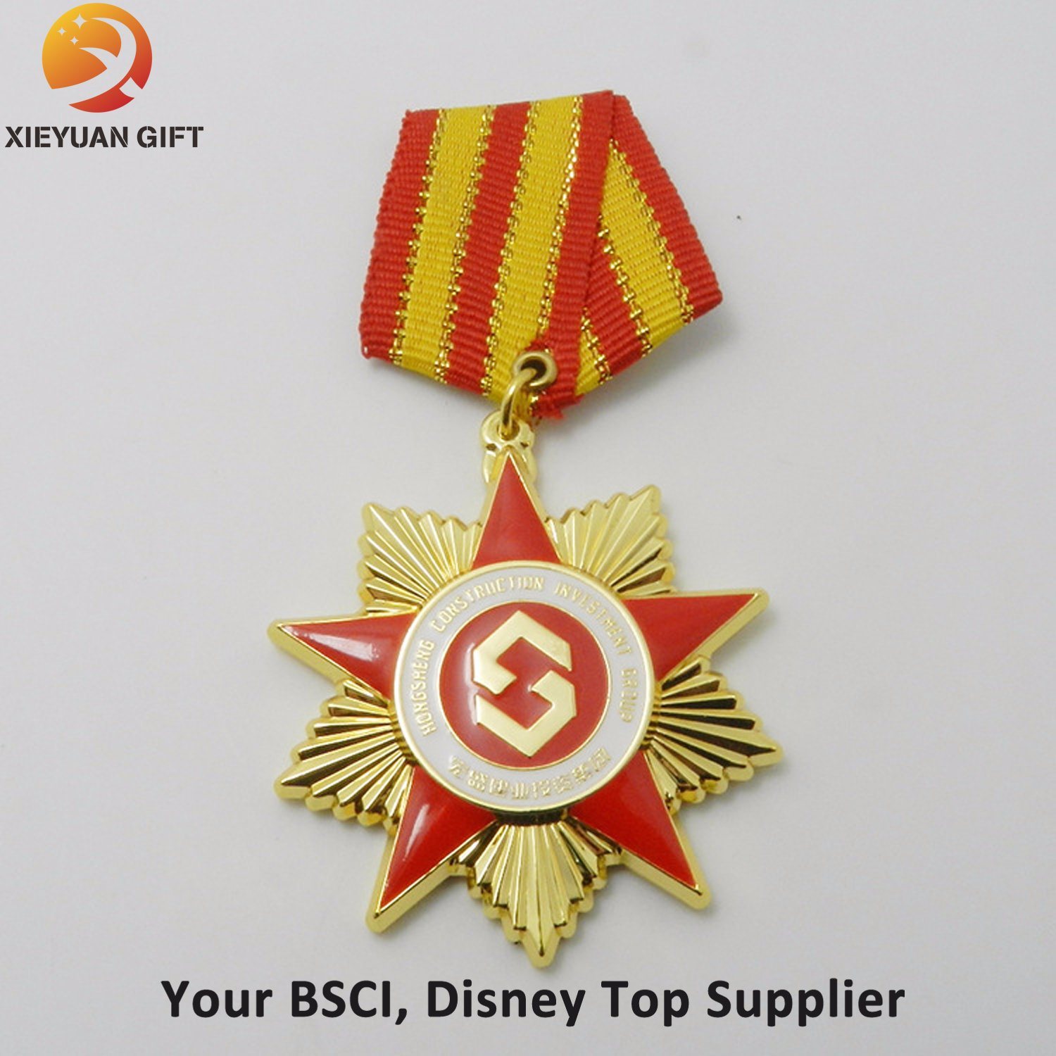 Custom Production 3D Engraved Metal Award Medal with Eagle