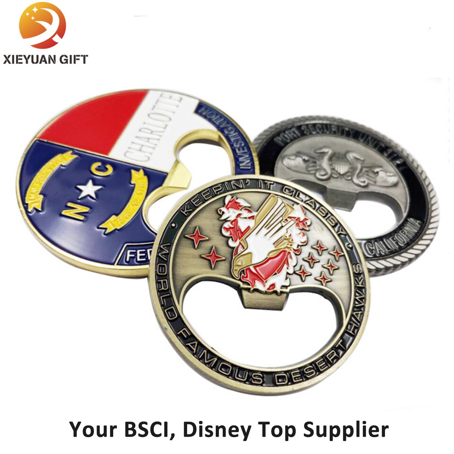 Factory Sell Cheap Challenge Coin with Opener Function
