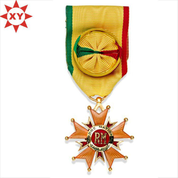 Africa Yellow Riboon Die Casting Star Shape Medals