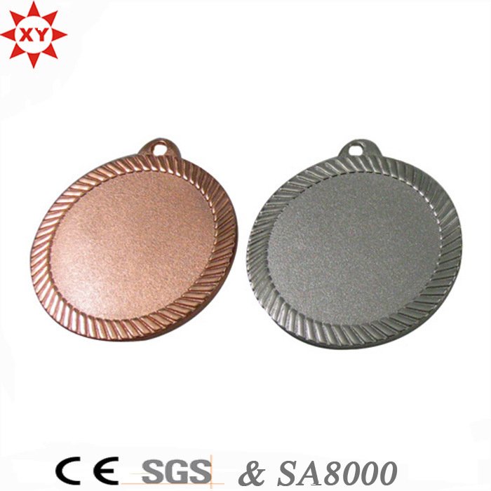 Custom Blank Gold Metal Medal with Nylon Ribbon