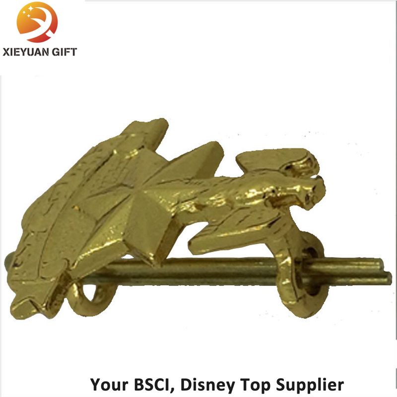 Promotional Gift Metal Pin Badge with Shiny Gold Plating