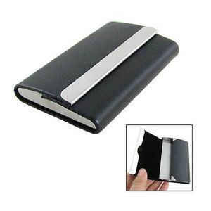 Double Sides Leather Metal Business Card Holder