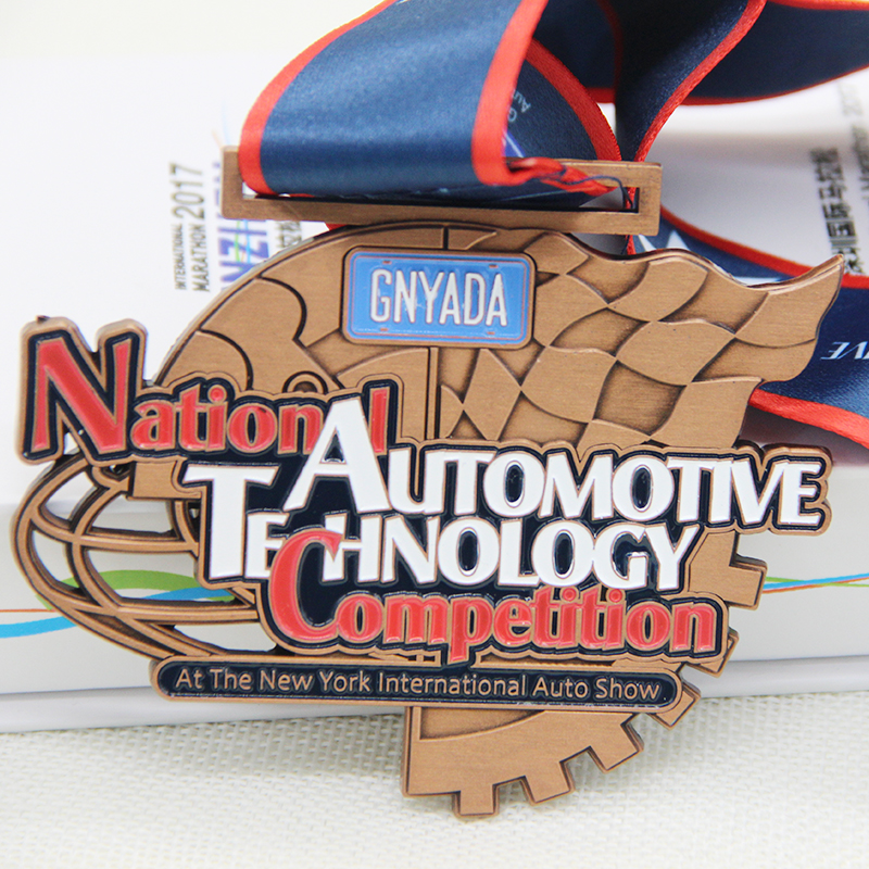 Design Your Own Logo Marathon Sports Awards Soft Enamel Gold Metal Medal