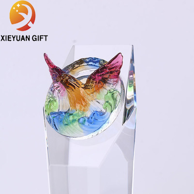 Factory custom owl crystal trophy