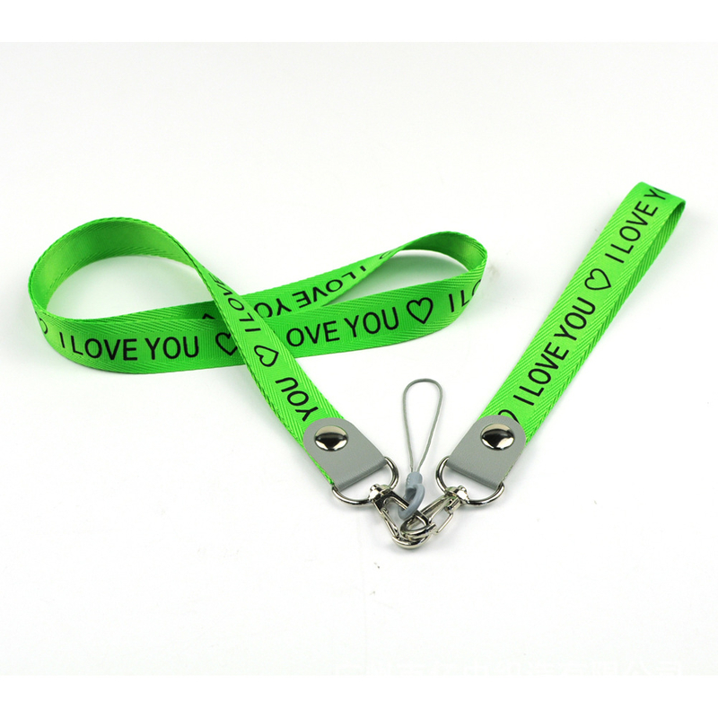 China Factory Custom Polyester Badge Reel green Lanyard
