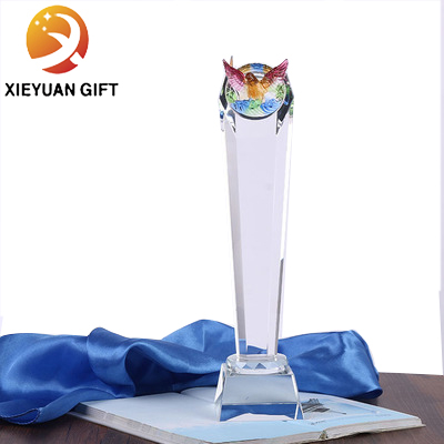 Factory custom owl crystal trophy