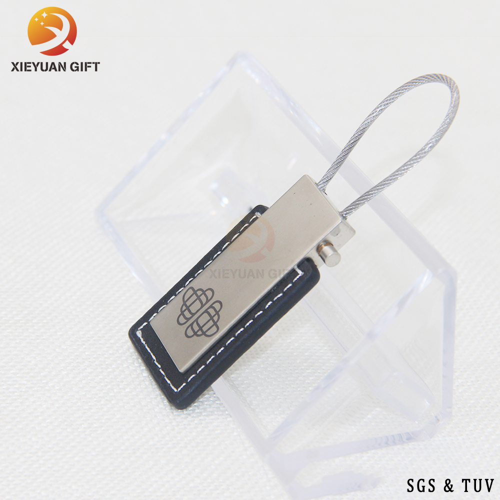 China Factory Custom leather key chain wire key chain,PU leather Metal keychain, metal ring